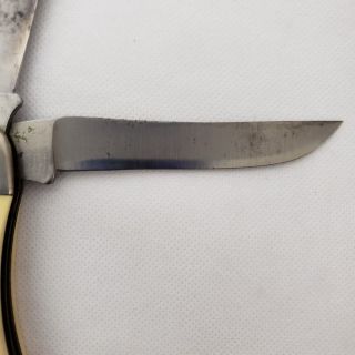 Schrade 260 SC Knife Vintage 1976 Folding Hunter 2 Blade with leather case 5