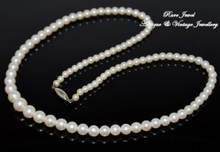Vintage Jewellery 9ct Gold Cultured Pearls Lovely White Single Strand Necklace