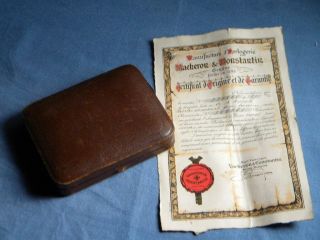 Vacheron Constantin Leather Pocket Watch Box Vintage Papers