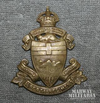 Ww2 Alberta Regiment (north Alberta Regt) Cap Badge (inv 17958)