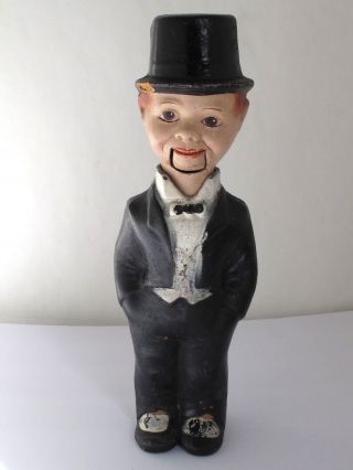 Vintage 1930s Charlie Mccarthy Composition Doll W/ Moving Mouth