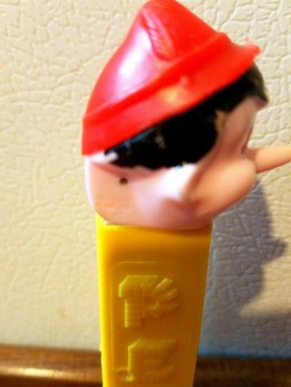 Vintage PINOCCHIO PEZ Dispenser NO FEET Yellow Walt Disney Production PAT 2.  6 5