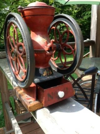 Antique Coffee Grinder,  Cast Iron.  Enterprise Mfg.  Co.  Phila. ,  Pa.