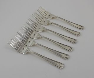 Gorham Etruscan Sterling Silver Pastry Forks - Set Of 6 - 6 " - W/monogram