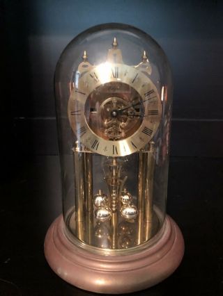 Elgin S Haller Time Bomb Anniversary Clock - 400 Day - Skeleton - Dome - Vintage