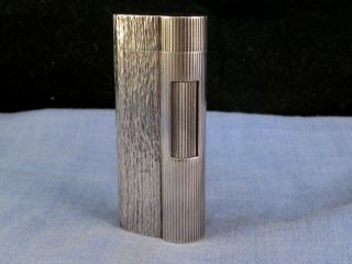 Vintage 1970s Kitsch Retro Dunhill S Line Pocket Lighter Silver Plate Ex Cond