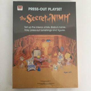 Vintage The Secret Of Nimh Press Out Playset 1982 Mrs.  Brisby Home