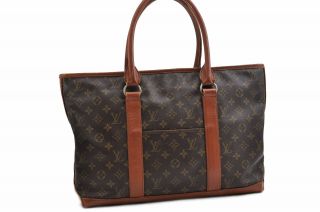 Auth Louis Vuitton Monogram Sac Weekend Pm Vintage Tote Hand Bag M42425 Lv 76984