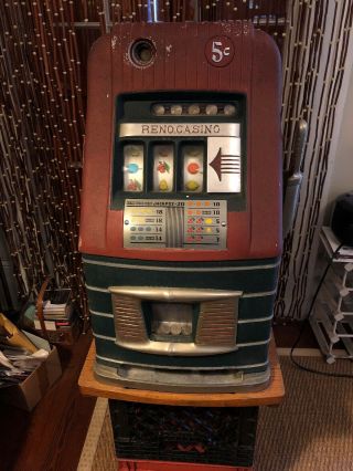 Antique Nickel Slot Machine - Well.  Great For Parties.