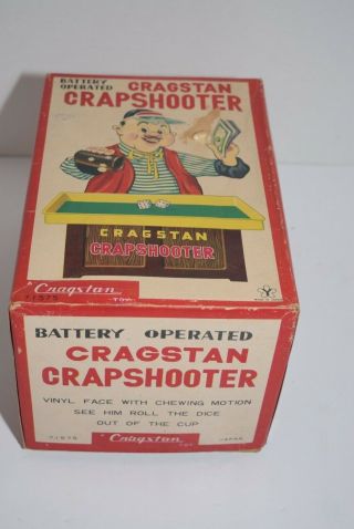 Vintage 1960 ' s Cragstan Battery Operated Crapshooter - Japan w/Box - 7
