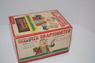 Vintage 1960 ' s Cragstan Battery Operated Crapshooter - Japan w/Box - 8