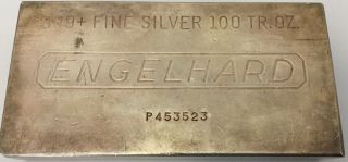 100 Troy Oz Engelhard Silver Bar 999,  Fine Silver Rare P453523
