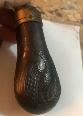 Old Gun Powder Flask With Eagle