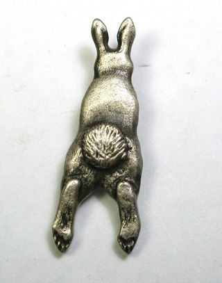 Vintage Sid Bell Sterling Silver Button Running Rabbit Design - 1 & 1/16 "
