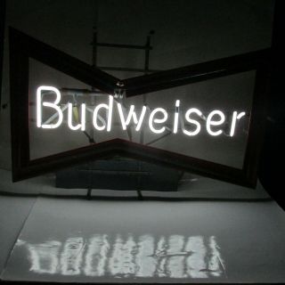 BUDWEISER BEER VINTAGE NEON BOW TIE FLASHING BAR SIGN RARE MADE IN USA 2