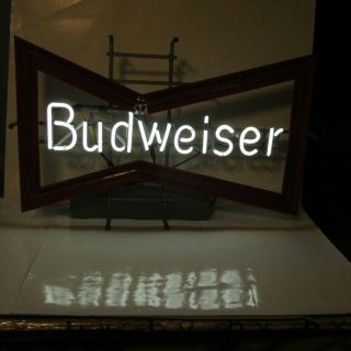 BUDWEISER BEER VINTAGE NEON BOW TIE FLASHING BAR SIGN RARE MADE IN USA 5