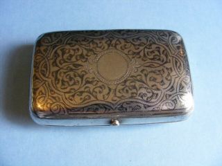 Russian Silver Niello Cigarette Case - Antique item.  133g Moscow Hallmarks 2