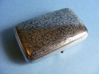 Russian Silver Niello Cigarette Case - Antique item.  133g Moscow Hallmarks 6