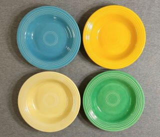 Set Of 4 Vintage Fiesta Deep Plate Bowls / Soup Plate - Fiestaware (1936 - 1951)