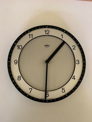Vintage Braun Rams Era Mcm Design Modern Design Wall Clock 4861 Black