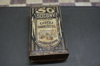 Vintage Antique Rare Standard Oil Socony Harness Oil Can.
