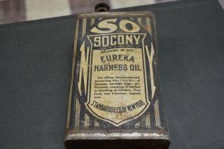 Vintage Antique RARE STANDARD OIL Socony Harness Oil Can. 3