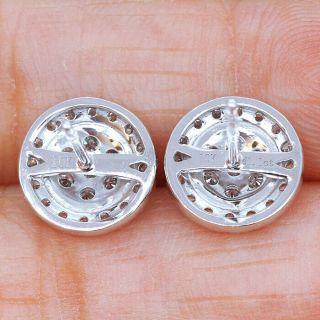 1.  1Ct 100 Natural Diamond 10K White Gold Cluster Earrings EFFECT 2Ct EWG123 - 5 5