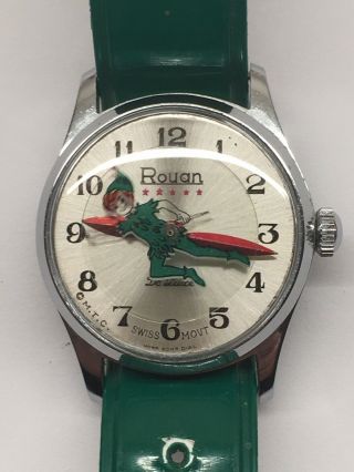 Vintage Peter Pan Wrist Watch 1970s Disney Rouan De Luxe Swiss