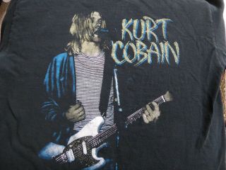 Nirvana Kurt Cobain T - Shirt Large 44 Black In Great