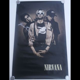 Rare Nirvana 1993 In Utero Promo Autographed Poster Signed By Kurt,  Dave & Krist