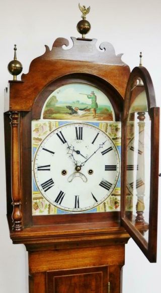 Antique English 8 Day South West Striking Cottage Longcase Grandfather Clock 8