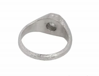 Antique Art Deco Platinum 0.  65 CT Solitaire Diamond Filigree Engagement Ring 4