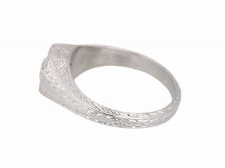 Antique Art Deco Platinum 0.  65 CT Solitaire Diamond Filigree Engagement Ring 5