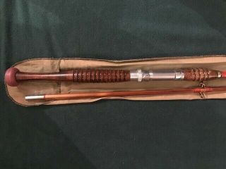 Fishing Rod,  Bamboo Tonkin Cane 5/1/2 Ft.  Cloth Case Circa 1970