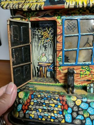 Vintage Marx Scary Hootin Hollow Haunted House Tin Battery Operated Dracula Toy 9