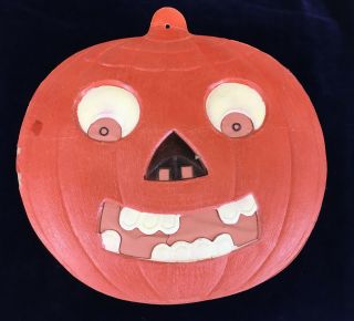 Vintage Die Cut Embosed German Halloween Ornament Jack O Lantern