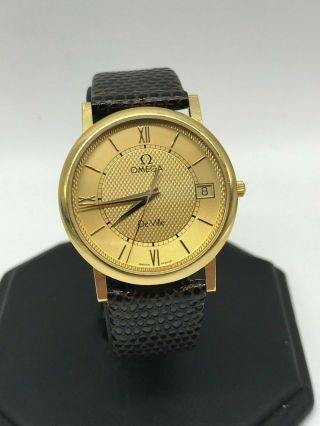 Vintage Solid 18ct Gold Omega De Ville