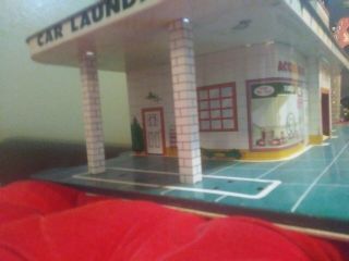 Vintage Tin Litho MARX Service/Gas Station Center 1950 ' s 5