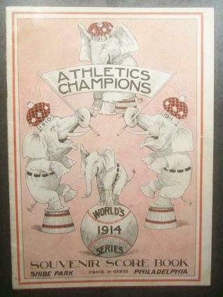 V Rare 1914 World Series Program Braves @ A’s - Miracle Upset 4 - 0 1st Sweep
