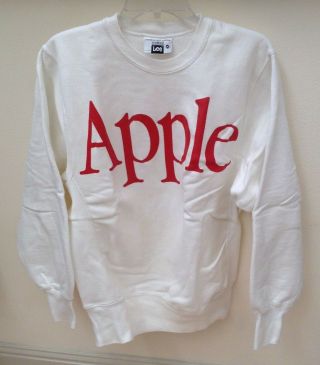 Vtg •apple Mac Computer Logo Employee •lee Sweatshirt•white/red •sz M•cotton
