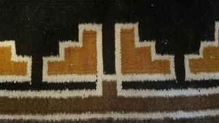 Vintage Navajo Rug/Storm Natural Colors Large 74 in x 48 in.  Hand Spun. 2