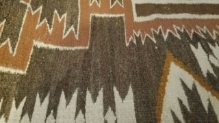 Vintage Navajo Rug/Storm Natural Colors Large 74 in x 48 in.  Hand Spun. 3