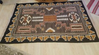 Vintage Navajo Rug/Storm Natural Colors Large 74 in x 48 in.  Hand Spun. 9