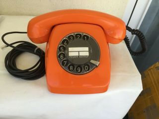 Vintage Rotary Dial Telephone Feuer Notruf Fetap 611 - 2a (orange) 4/77