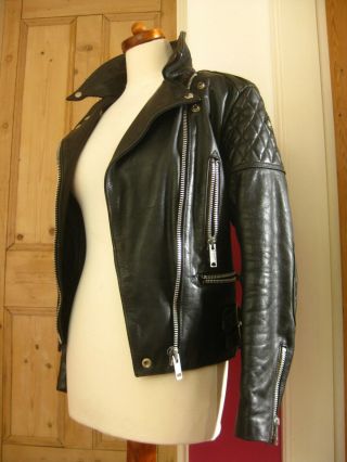 Ladies Vintage Lewis Leathers Aviakit Leather Biker Jacket Size Uk 12 Motorcycle