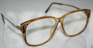 Auth 1980 True Vintage Christian Dior Eyeglasses Frames Gold Metal/plastic Round