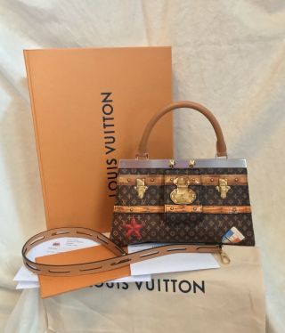 Rare Louis Vuitton Crown Frame Time Trunk Monogram Handbag -,  Receipt