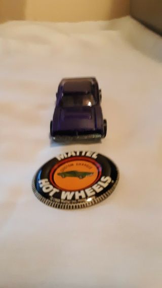 Vintage Mattel hot wheels redline 1968 custom dodge Charger with metal button.  P 2