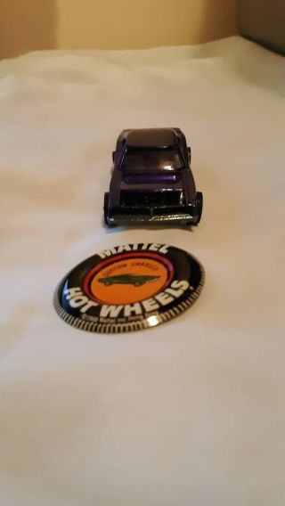 Vintage Mattel hot wheels redline 1968 custom dodge Charger with metal button.  P 3