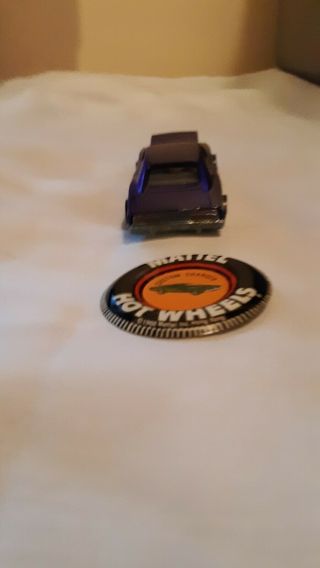 Vintage Mattel hot wheels redline 1968 custom dodge Charger with metal button.  P 5